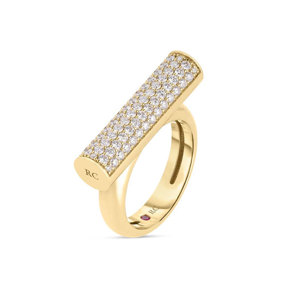 Domino Diamond Bar Ring in 18K Yellow Gold - 1