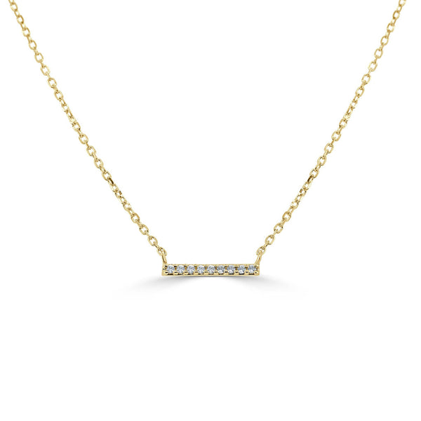 14k Gold & Diamond Mini Bar Necklace - 0.03ct - 1