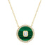 14K Gold Diamond & Malachite Medallion Necklace - 2