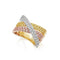3 Gold Crossover Diamond Ring - 2