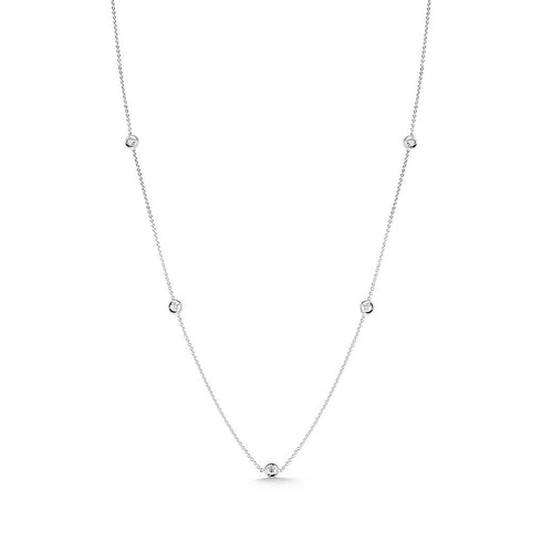 Diamonds By The Inch 18K White Gold 5 Station Necklace - 1