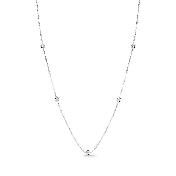 Diamonds By The Inch 18K White Gold 5 Station Necklace - 1