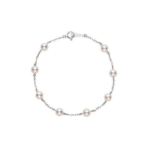 Akoya Cultured Pearl Station Chain Bracelet - 1