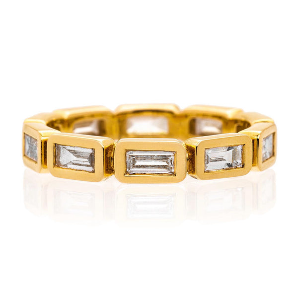 18K Gold Simone White Baguette Diamond Band - 1