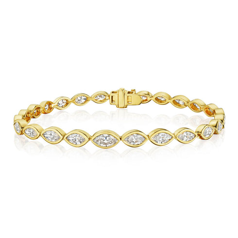 Marquise Shape Diamond Tennis Bracelet - 2