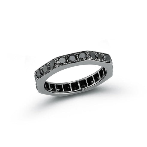 Carrington 18K Black Gold And Black Diamond Octagon Band Ring - 1