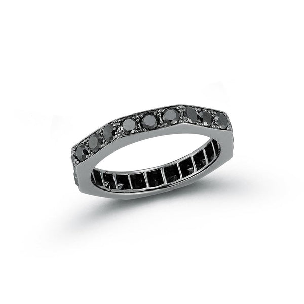 Carrington 18K Black Gold And Black Diamond Octagon Band Ring - 1