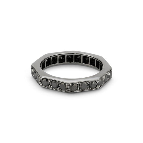 Carrington 18K Black Gold And Black Diamond Octagon Band Ring - 2