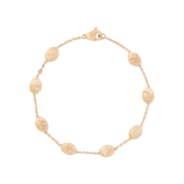 18K Yellow Gold Medium Bean Bracelet, 7.5" - 1