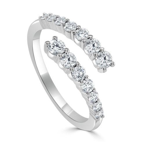 14K Gold & Diamond Crossover Ring - 0.69ct - 1