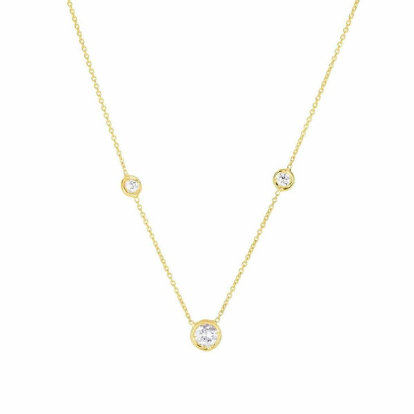 Diamond By The Inch Necklace in 18K Yellow Gold - 2