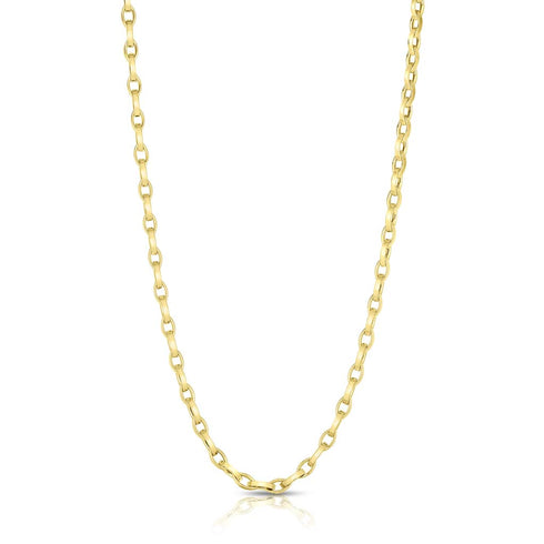 Almond Link Chain Necklace in 18K Yellow Gold - 2