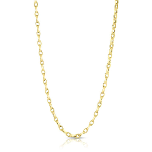 Almond Link Chain Necklace in 18K Yellow Gold - 2