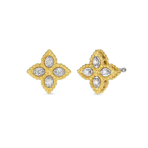 Roberto Coin Princess Flower Small Diamond Stud Earrings - 1