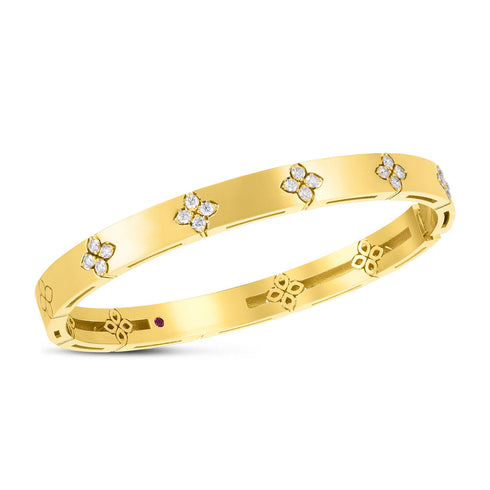 Love In Verona Diamond Accent Bangle in 18K Yellow Gold - 1