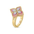 Venetian Princess Diamond & Rhodonite Flower Ring - 3