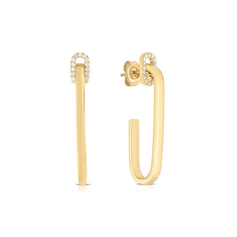 Navarra Diamond Hoop Earrings in 18K Yellow Gold - 2