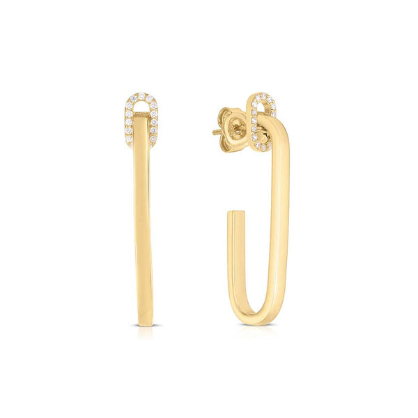 Navarra Diamond Hoop Earrings in 18K Yellow Gold - 2