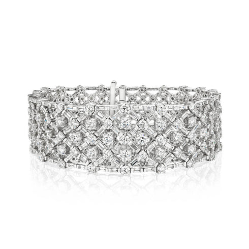 Wide Mesh Diamond Bracelet - 2