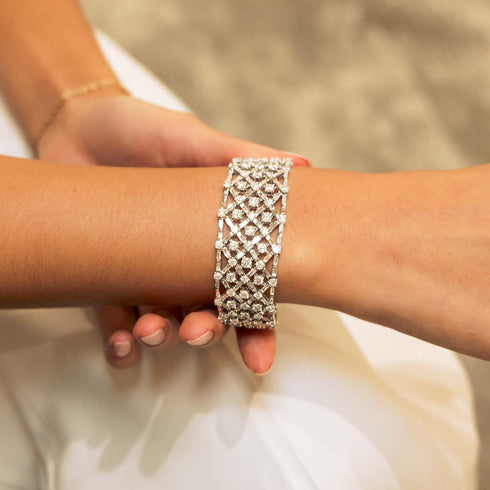 Wide Mesh Diamond Bracelet - 3