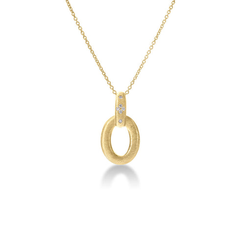 Duchessa Small Diamond Oval Necklace - 1