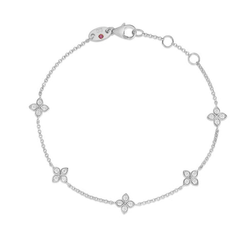Love By The Inch 5 Station Diamond Bracelet in 18K White Gold - 2