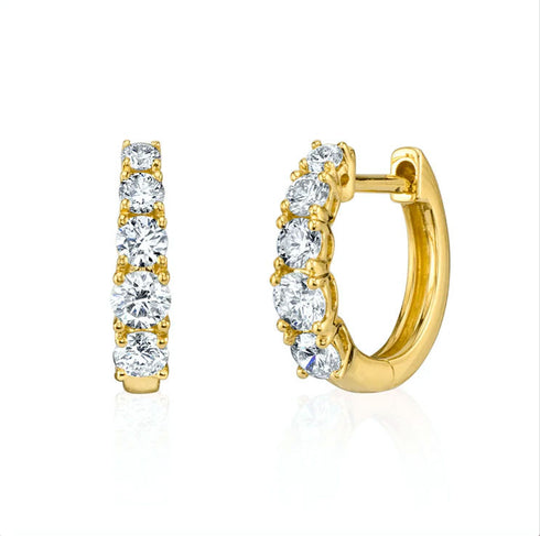 Graduated Diamond Huggies 18k Yellow Gold - 1