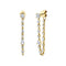 Long Multi Shaped Diamond Loop Earrings 18k Yellow Gold - 1
