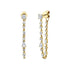 Long Multi Shaped Diamond Loop Earrings 18k Yellow Gold - 1