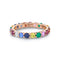Multi-colored Gemstone And Diamond Eternity Band 18k Yellow Gold - 1