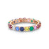 Multi-colored Gemstone And Diamond Eternity Band 18k Yellow Gold - 1