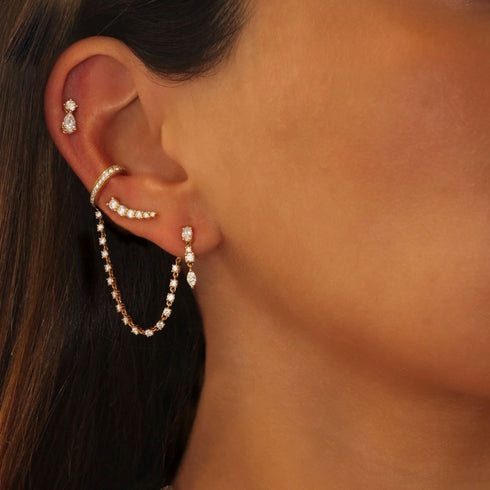 Maya Drop Studs 18k Yellow Gold - 2