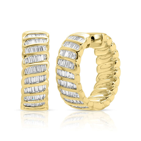 Baguette Diamond Zoe Hoops 18k Yellow Gold - 1