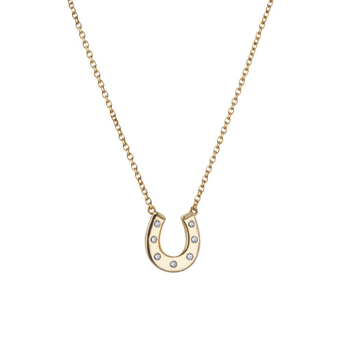 Horseshoe Diamond Pendant Necklace Small - 1