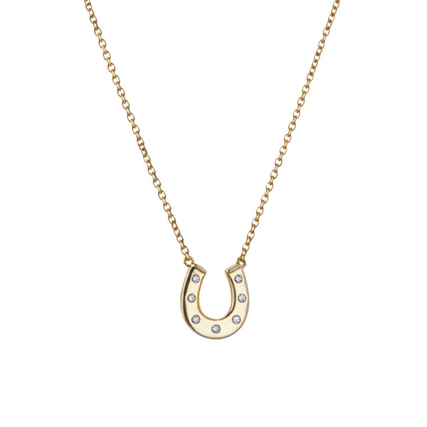 Horseshoe Diamond Pendant Necklace Small - 1