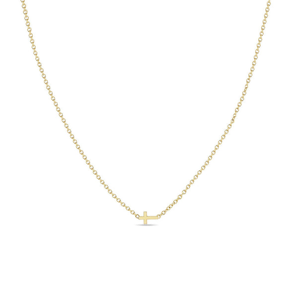 14k Itty Bitty Cross Necklace - 2