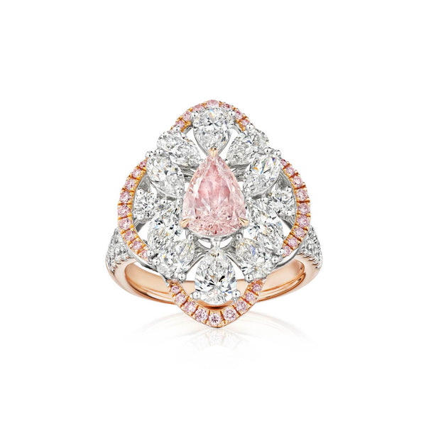 Pink Diamond Halo Ring - 2