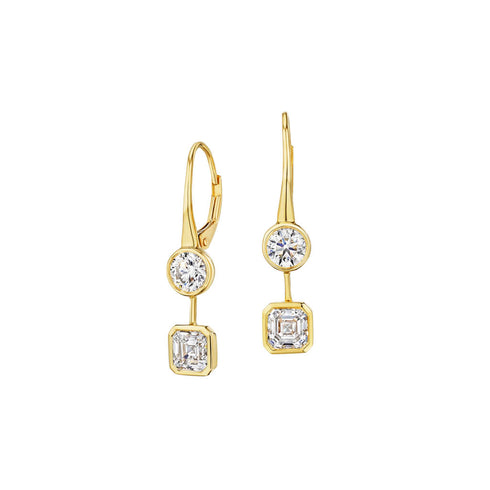 Two Diamond Drop Earrings - 2