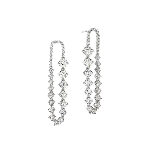 Drop Chain Diamond Earrings - 2