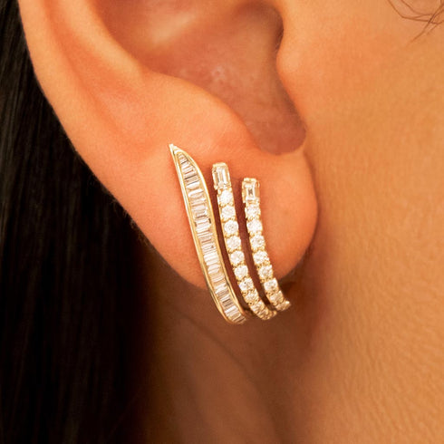 Multi-Shaped Diamond Climber Earrings - 2