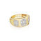 3 Diamond Mosaic Style Ring - 2