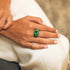 Tsaverite Pave and Emerald Ring - 4