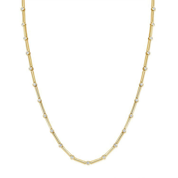 Diamond Bezel Set Necklace - 1