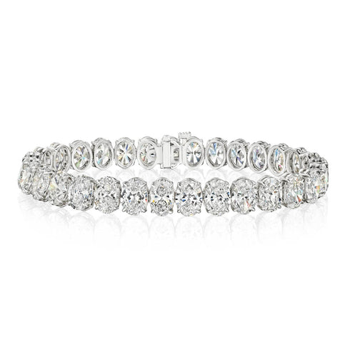 31 Carat Oval Cut Diamond Tennis Bracelet - 2