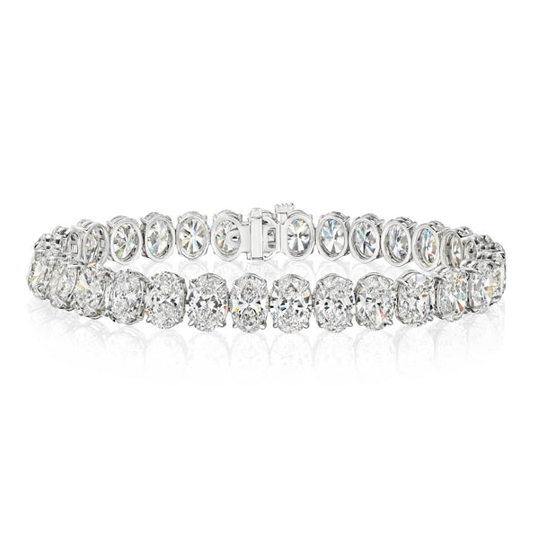 31 Carat Oval Cut Diamond Tennis Bracelet - 2