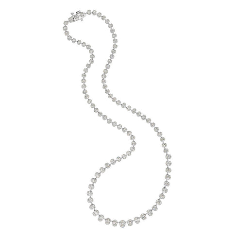 Oval Cut Graduated Diamond Necklace - 2