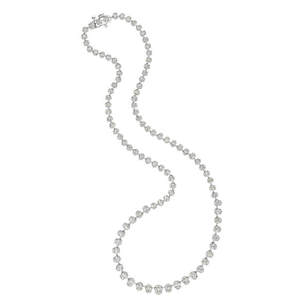 Oval Cut Graduated Diamond Necklace - 2