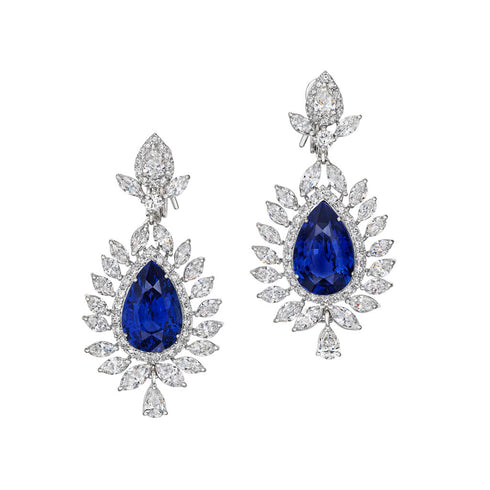 Pear Shape Sapphire Earrings - 1