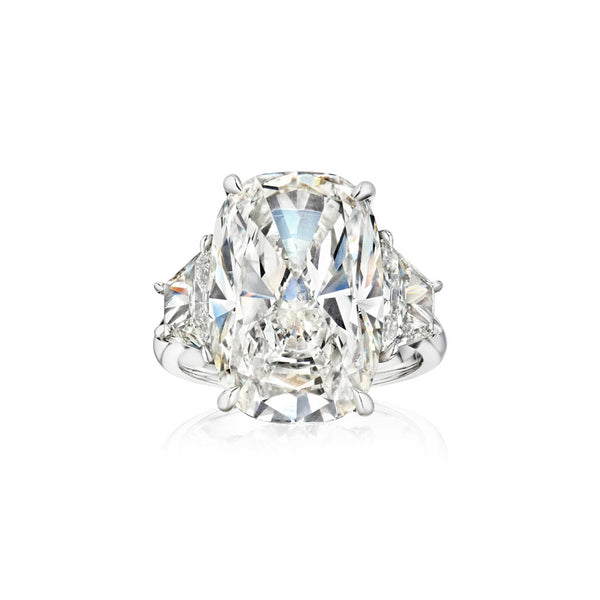 3 Stone Diamond Ring with 10ct Cushion - 2