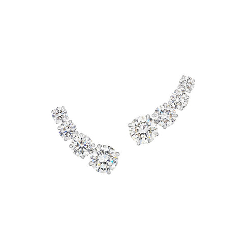 Graduated Diamond Earrings - 2